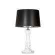 4 Concepts Petit Trianon Small Glass Table Lamp in Black & Silver