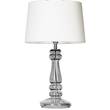 4 Concepts Petit Trianon Small Transparent Black Glass Table Lamp in White & White