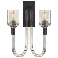 Reverie Double Wall Light Clear Ribbed Glass