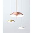 Vibia Mayfair Single Steel Shade LED Pendant with Polycarbonate Diffuser in Matt Gold