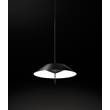 Vibia Mayfair Single Steel Shade LED Pendant with Polycarbonate Diffuser in Matt Graphite