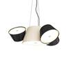 Marset Tam Tam 3 Off-White Central Shade Pendant with Various Satellite Shades in Black