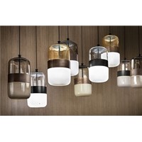 Futura SP M D2 E27 Medium Double Pendant Metal Ring & Blown Glass