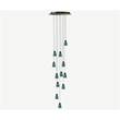 Bover Drop/Drip Drip S/12L Twelve-Light LED Pendant with Borosilicate Glass Shade in Green
