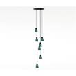 Bover Drop/Drip Drip S/07L Seven-Light LED Pendant with Borosilicate Glass Shade in Green