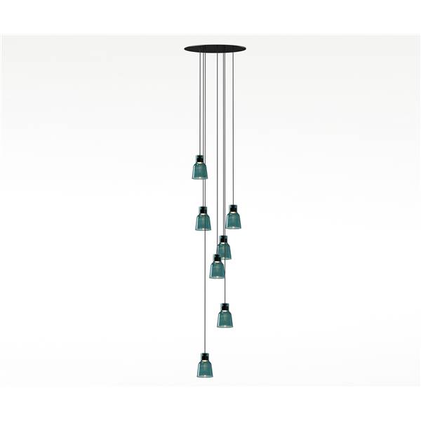 Bover Drop/Drip Drip S/07L Seven-Light LED Pendant with Borosilicate Glass Shade