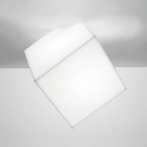 Artemide Edge 21 Small White Ceiling/Wall Lamp  with Square Shaped Technopolymer