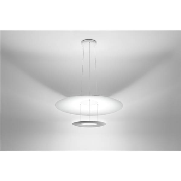 Linea Light Madame Blanche P1 Small LED Pendant with Two Parallel Flying Rings