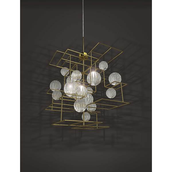 Marchetti Moule S1 4-Light Pendant with Blown Glass Shade