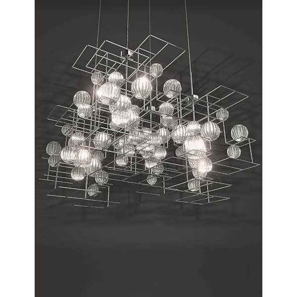 Marchetti Moule S4 16-Light Pendant with Blown Glass Shade