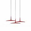 Vibia Skan Three-Light LED Pendant with Methacrylate Diffuser Shade in Terra Red