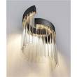Marchetti Ice LED Wall Lamp with Blown Glass Tube in Black