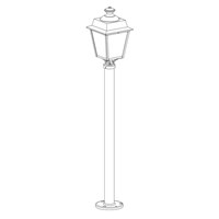 Place des Vosges 1 Evolution Model 9 Large Opal Glass Lamp Post Minimalist lines style lantern