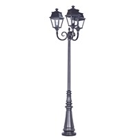 Avenue 2 Large 3-Arm Clear Glass Lamp Post Minimalist lines style lantern