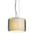 Marset Mercer 44 Large Transparent Glass Pendant with Textile Shade in Natural Cotton Ribbon