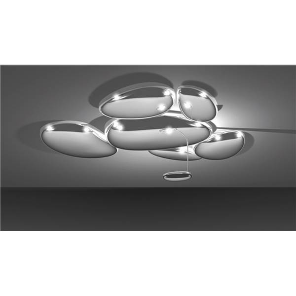 Artemide Skydro Polished Chrome LED Ceiling Surface with A Series of Pebbles