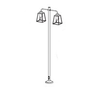 Lampiok Model 8 Large Double Arm Frosted Glass Lamp Post minimalist lines style lantern