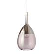 EBB & FLOW Lute 14cm Small Pendant with Metal Top & Mouth-Blown Glass in Obsidian/Platinum