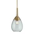 EBB & FLOW Lute 14cm Small Pendant with Metal Top & Mouth-Blown Glass in Green/Gold