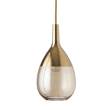 EBB & FLOW Lute 14cm Small Pendant with Metal Top & Mouth-Blown Glass in Golden Smoke/Gold