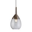 EBB & FLOW Lute 14cm Small Pendant with Metal Top & Mouth-Blown Glass in Clear/Platinum