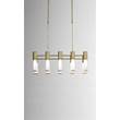 Il Fanale Etoile Ten-Light White Pendant with Metal Structure in Natural Brass