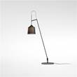 Marset Jaima P207 E27 Small Floor Lamp with Tapered Textile Shade in Grey