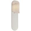 Visual Comfort Melange Medium Elongated Pill LED Sconce with Alabaster Shade in Polished Nickel