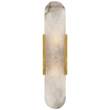 Visual Comfort Melange Long Elongated LED Sconce with Alabaster Shade in Antique-Burnished Brass