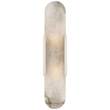 Visual Comfort Melange Long Elongated LED Sconce with Alabaster Shade in Polished Nickel