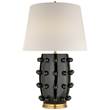 Visual Comfort Linden Medium Lamp with Linen Shade in Black