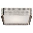 Visual Comfort Precision Large Clouded Glass Square Flush Mount in Polished Nickel