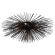 Visual Comfort Strada Large Flush Mount with Random Organic Array of Radiating Quills in Aged Iron