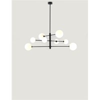 Atom 8-Light Metal Chandelier Black