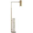 Visual Comfort Alma Adjustable Floor Lamp in Antique-Burnished Brass & White Marble