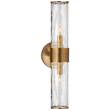 Visual Comfort Liaison Medium Crackle Glass Wall Light in Antique-Burnished Brass