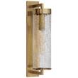 Visual Comfort Liaison Large Outdoor Crackle Glass Bracketed  Wall Sconce in Antique-Burnished Brass