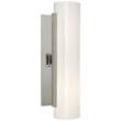 Visual Comfort Precision White Glass Cylinder Sconce in Polished Nickel