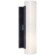 Visual Comfort Precision White Glass Cylinder Sconce in Bronze