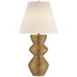 Visual Comfort Utopia Table Lamp with Linen Shade in Gild
