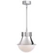 Visual Comfort Precision Small White Glass Pendant in Polished Nickel