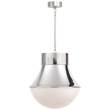 Visual Comfort Precision Large White Glass Pendant in Polished Nickel