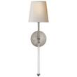 Visual Comfort Camille Wall Light with Natural Paper Shade in Antique Nickel