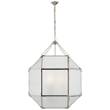 Visual Comfort Morris Large Frosted Glass Lantern in Polished Nickel