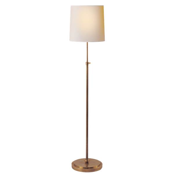 Visual Comfort Bryant Adjustable Floor Lamp with Natural Paper Shade