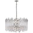 Visual Comfort Adele Large Wide Drum Pendant with Clear Acrylic in Polished Nickel