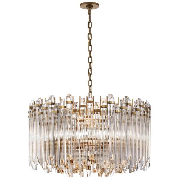 Visual Comfort Adele Large Wide Drum Pendant with Clear Acrylic