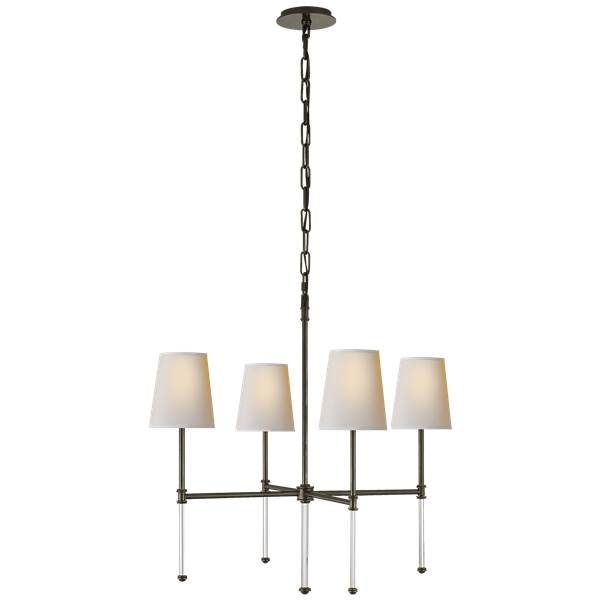 Visual Comfort Camille Small Four-Light Chandelier with Natural Paper Shade