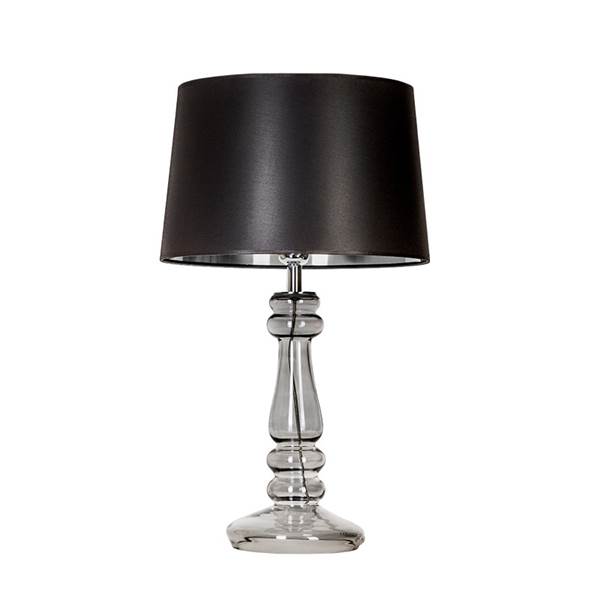 4 Concepts Petit Trianon Small Transparent Black Glass Table Lamp