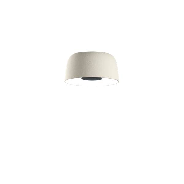 Marset Djembe C 42.21 Medium LED Ceiling Surface with Stone Texture Outer and smooth Satin White Inner